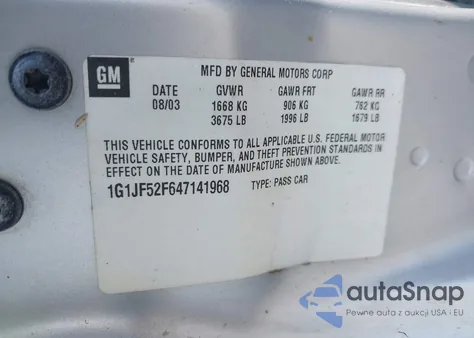 2004 Chevrolet Cavalier Ls из США, поврежденный, VIN 1G1JF52F647141968